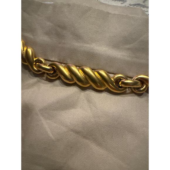 Celine Paris Khaki pencil skirt with gold embellishments size 36 small - Picture 13 of 16